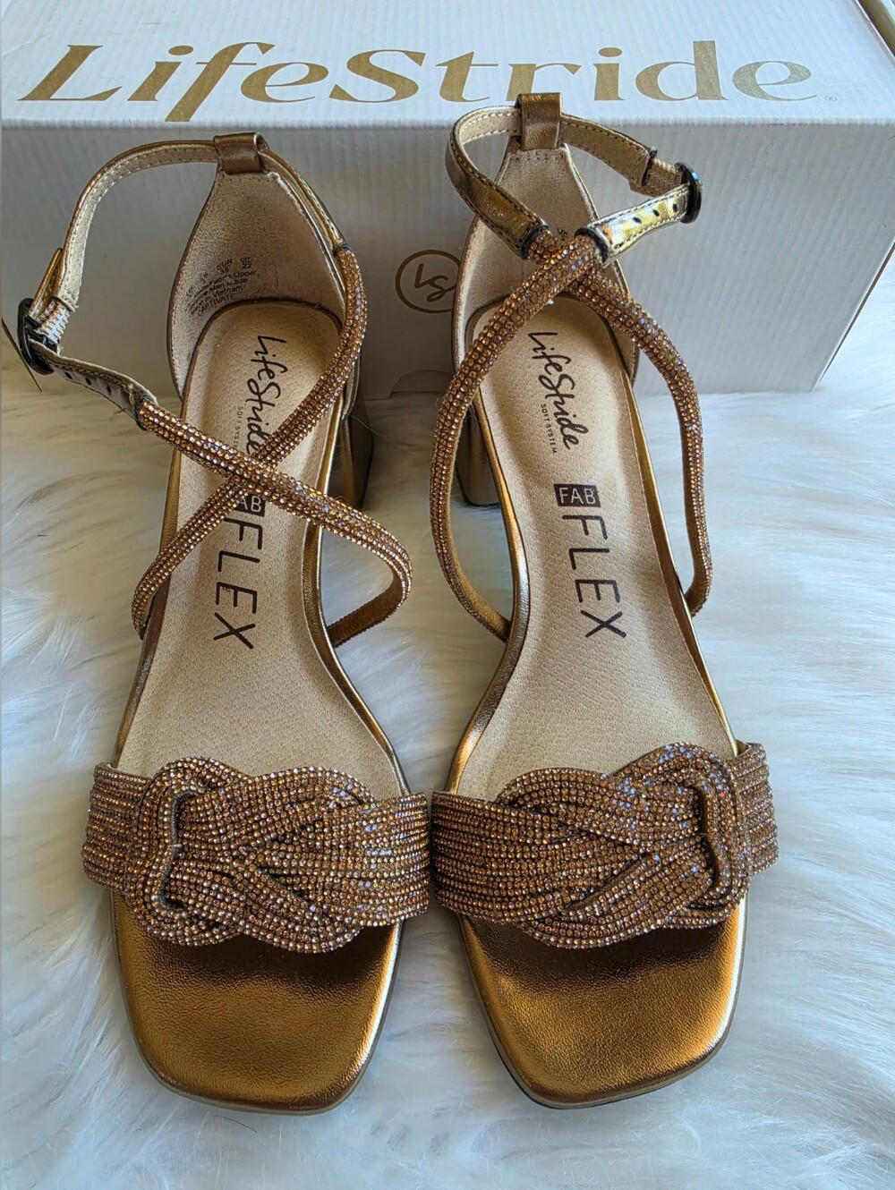 LifeStride Shoes Captivate Dress Sandal (Bronze Faux Leather) 5.0 M